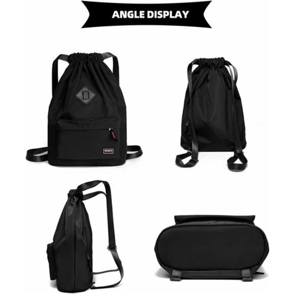 Waterproof Drawstring Sport Bag Lightweight Sackpack Backpack for Men and Women - Picture 5 of 8